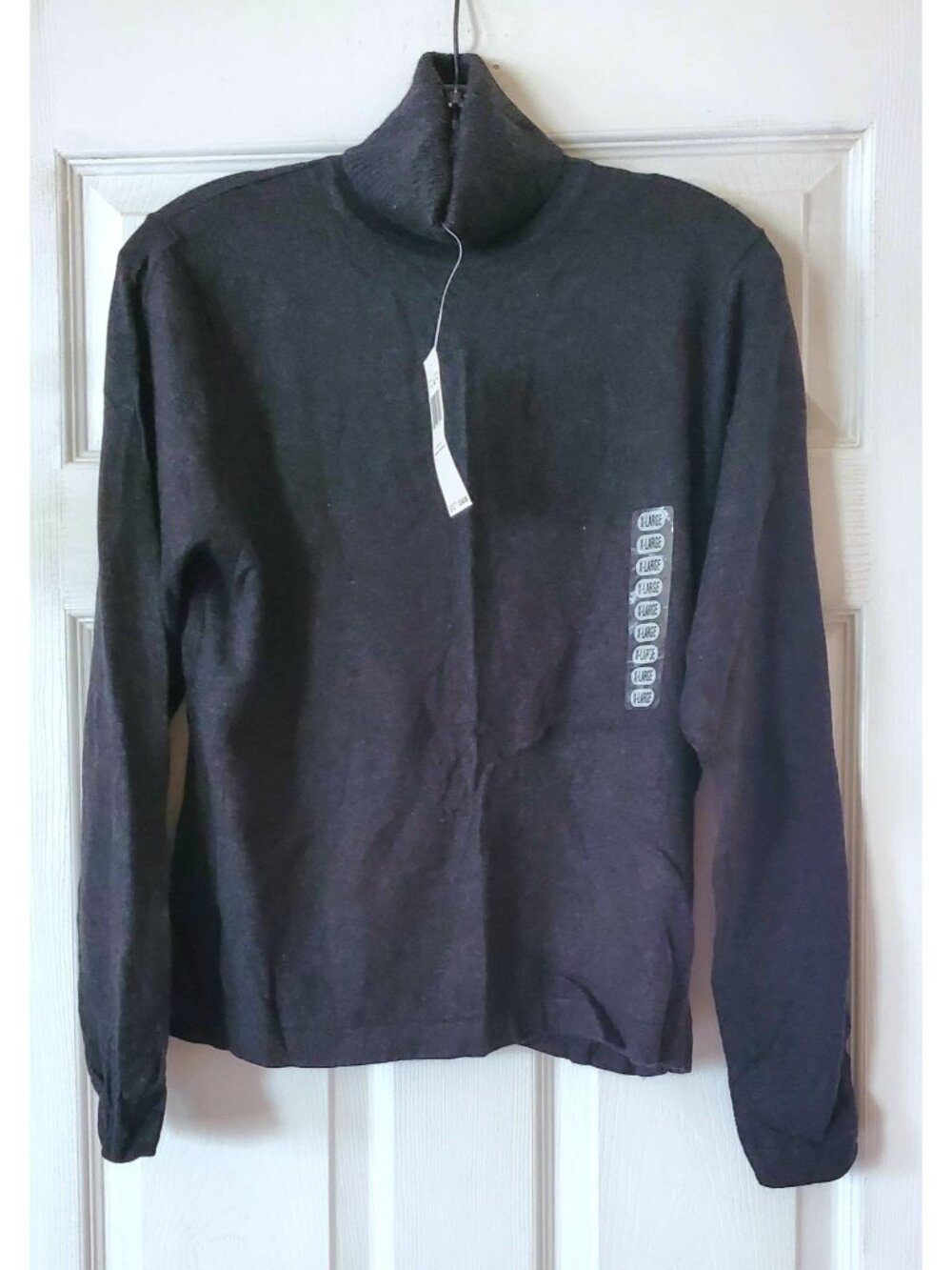 VINTAGE EIGHT EIGHT EIGHT WOMENS TURTLENECK CHARCOAL HEATHER SWEATER SIZE XL NWT